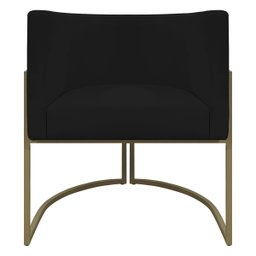 Poltrona Decorativa Recepção Luna Corino Base de Ferro Champagne - 5