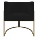 Ver imagem 5 de Poltrona Decorativa Recepção Luna Corino Base de Ferro Champagne