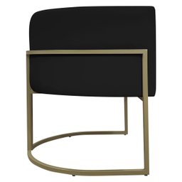 Poltrona Decorativa Recepção Luna Corino Base de Ferro Champagne - 6