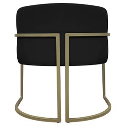Poltrona Decorativa Recepção Luna Corino Base de Ferro Champagne - 8