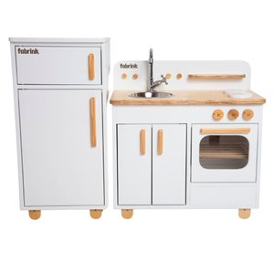 Cozinha Infantil Completa com Geladeira Branca Fabrink