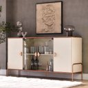 Ver imagem 1 de Aparador Buffet Sala Esmeralda 160cm com Portas de Vidro Rede Móveis
