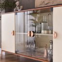 Ver imagem 2 de Aparador Buffet Sala Esmeralda 160cm com Portas de Vidro Rede Móveis