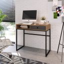 Ver imagem 1 de Mesa Home Office com 1 Gaveta 91x78 Cm Of004 Grafite Mel