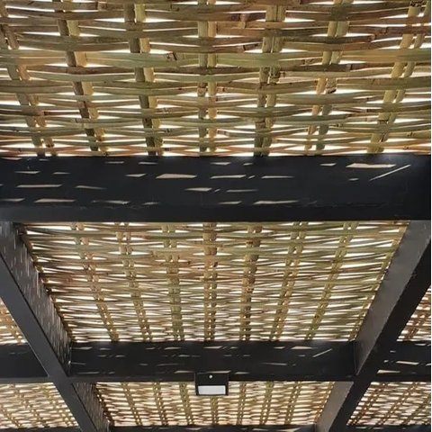 6m² De Forro De Bambu Natural Para Pergolado, Gazebo