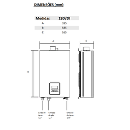 Aquecedor de Água a Gás Komeco Ko 16 D Prime Branco Digital 16 Litros Bivolt Gás Gn - 4