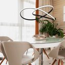 Ver imagem 3 de Lustre Luminária Pendente 3000k Orgon Iluminação Arco Led Perfil Infinito Quarto Ambiente Residencia
