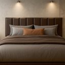 Ver imagem 2 de Cabeceira de Couro Legítimo Suspensa Cama Queen Evoa Yescasa