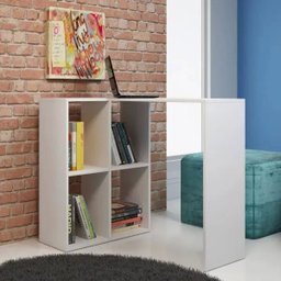 Mesa para Computador Notebook Escrivaninha Geek Branco - Lyam Decor - 2