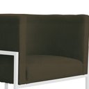 Ver imagem 5 de Poltrona Luana Suede Marrom Base Branca Sala Luxo - Fm