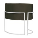 Ver imagem 4 de Poltrona Luana Suede Marrom Base Branca Sala Luxo - Fm