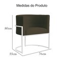 Ver imagem 7 de Poltrona Luana Suede Marrom Base Branca Sala Luxo - Fm