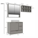 Ver imagem 3 de Conjunto para Banheiro Modulado 803 com Cuba e Espelheira 80cm Prime Yescasa Cinza/Cimento
