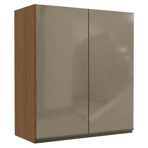 Armario Aereo 2p Vidro 80 Cm Mdp Maxxi G765 Canela Kappesberg