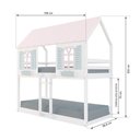 Ver imagem 3 de Beliche Montessoriano Casinha Bela - Madeira Maciça Branco/Rosa/Verde | Housin