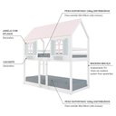 Ver imagem 4 de Beliche Montessoriano Casinha Bela - Madeira Maciça Branco/Rosa/Verde | Housin