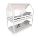 Ver imagem 5 de Beliche Montessoriano Casinha Bela - Madeira Maciça Branco/Rosa/Verde | Housin