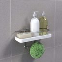 Ver imagem 2 de Porta Shampoo Retangular com Base Plástica Fixação Adesivo - Stolf