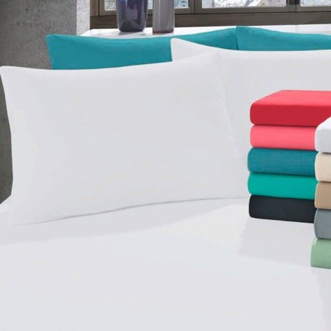 Lençol Avulso Com Elástico Casal Malha Penteada Branco