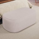 Ver imagem 1 de Puff Decorativo Orgânico para Living Quarto 100cm Doha W01 Linho Bege - Lyam Decor
