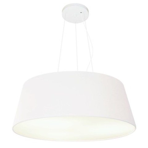 Lustre Pendente Cone Vivare Md-4002 Cúpula em Tecido 21/60x50cm - Bivolt - Branco - Bivolt