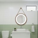 Ver imagem 6 de Espelho Redondo Adnet Premium Iluminado Led com Alça 50cm - Cobre Alça Caramelo Led 6000k