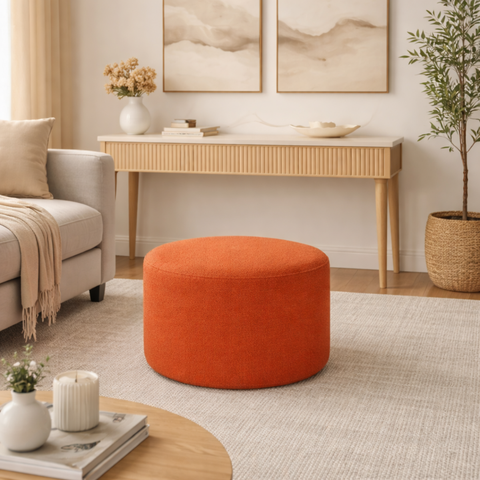 Puff Austin Novo:boucle Terra Cota