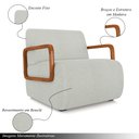 Ver imagem 3 de Kit 2 Poltronas Decorativa Sala de Estar Odessa Braços em Madeira Bouclê Cinza Claro G33 - Gran Belo