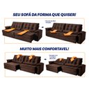 Ver imagem 5 de Sofá Retrátil Reclinável 250cm Ascari Suede Velut com molas Ensacadas - King House