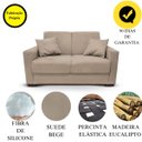 Ver imagem 6 de Sofá 2 Lugares Sala de Estar Recepção Suede Vitoria Bege Claro