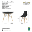 Ver imagem 5 de Conjunto Mesa Eiffel 100cm e 4 Cadeiras Polipropileno Eames Dsw La Mobilia: Sala Jantar Preta