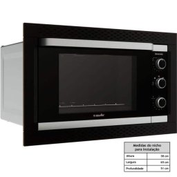 Forno de Embutir Elétrico Mueller Decoratto 44L 220V Preto - 2