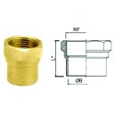 Ver imagem 2 de Conector Latão Fêmea Bronze B 22X3/4 Rf 22X3/4 Ramo SEM ANEL DE SOLDA