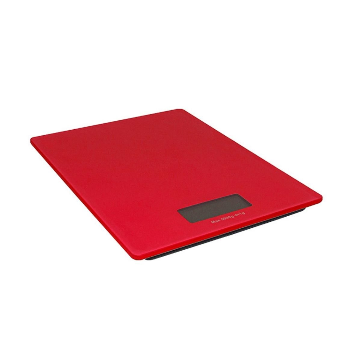 Balança Digital Inox 5kg Cozinha Nutrição E Dieta Vidro Temperado - Vermelho