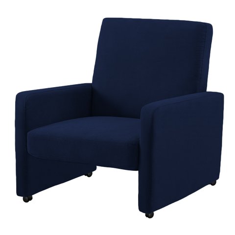 Poltrona De Recepção Camila Suede Azul Marinho - Dominic Decor