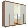 Guarda Roupa 4 Espelhos 6 Portas Marrom Avelã Branco - 4