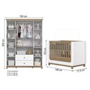 Ver imagem 4 de Quarto de Bebê Completo Aconchego 4 Portas 2 Gavetas com Vidro Branco/jequitibá - Henn