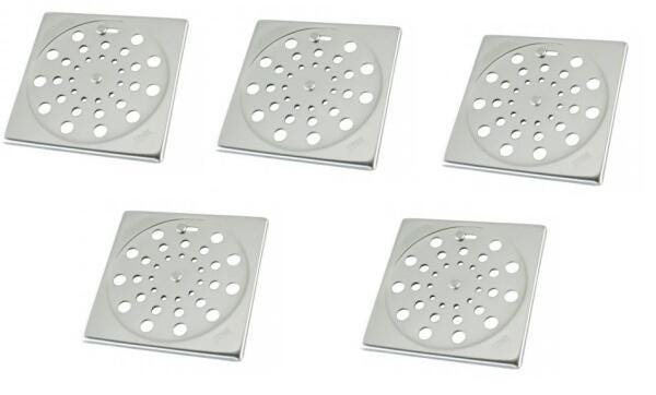 Kit 5 Grelhas Ralos Quadradas 15cmx15cm com Fechamento em Inox Dacunha - 1