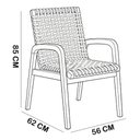 Ver imagem 4 de Kit 02 Cadeiras para Sala de Jantar Varanda Gourmet com Braço Trammare C07 Madeira Corda Náutica