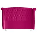 Ver imagem 2 de Kit Realeza Cabeceira de Cama Box e Calçadeira Baú Casal 140 Cm Suede Rosa Pink do Lar Móveis