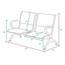 Ver imagem 6 de Kit com 5 Cadeiras Longarina Aeroporto Cromada 2 Lugares