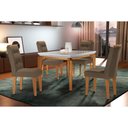 Ver imagem 1 de Conjunto: Mesa de Cozinha Londrina C/ Tampo Madeirado C/ Vidro Canto Curvo 120x80cm e 4 Cadeiras