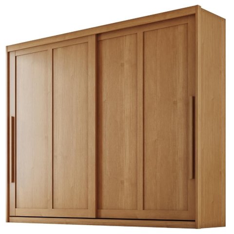 Guarda Roupa Casal 2 Portas de Correr 6 Gavetas MDF Atrane 268 cm Cinamomo Zanz