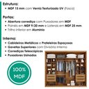 Ver imagem 4 de Guarda Roupa Casal 2 Portas de Correr 6 Gavetas MDF Atrane 268 cm Cinamomo Zanz
