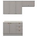 Ver imagem 1 de Cozinha Modulada 4 Portas Balcao Tampo 200 Cm Americana Cinza Calcare Henn