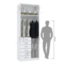 Ver imagem 2 de MÓDULO CLOSET COM 6 GAVETAS, CABIDEIROS E MALEIRO (A250XL90XP50) M395.B MUNDI MOVEIS