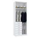 Ver imagem 1 de MÓDULO CLOSET COM 6 GAVETAS, CABIDEIROS E MALEIRO (A250XL90XP50) M395.B MUNDI MOVEIS