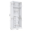 Ver imagem 3 de MÓDULO CLOSET COM 6 GAVETAS, CABIDEIROS E MALEIRO (A250XL90XP50) M395.B MUNDI MOVEIS