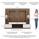 Ver imagem 6 de Estante Tv 65" Com Leds Berlim Multimóveis V3392 Madeirada/Branca Madeirado/Branco