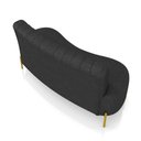 Ver imagem 5 de Sofá 2 Lugares Living 160cm Pé Ferro Dourado Maraú Sint Pu Preto K01 - D\'rossi